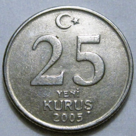 Туреччина Турция ^/--/^ Туреччина 25 нових куруш 2005 року #6 /--/ П /--/ 782 ^_^^^ Турция 25 новых куруш 2005 года #6 /--/ П /--/ 782 - фото фото фото