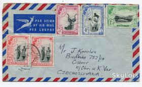 Листи, фото Письма, фото ^/--/^ Конверт із листом Чехословаччина-Свазіленд ^_^^^ Конверт с письмом Чехословакия-Свазиленд - фото фото фото