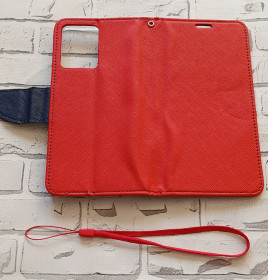 Чохли, бампера Чехлы, бампера ^/--/^ Чохол-книжка для Xiaomi Redmi Note 12 4 /--/ G з відділеннями для карток, ремінцем та функцією підставки червоно-синій ^_^^^ Чехол-книжка для Xiaomi Redmi Note 12 4 /--/ G с отделениями для карт, ременьком и функцией подставки красно-синий - фото
