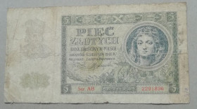 Польща Польша ^/--/^ Польша 5 злотых 1941   немецкая оккупация ^_^^^ Польща 5 злотих 1941 німецька окупація - фото фото фото