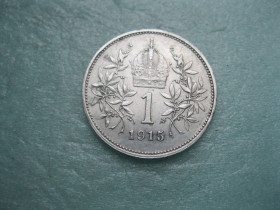 Австро-Угорщина Австро-Венгрия ^/--/^ АВСТРО-ВЕНГРИЯ 1 корона 1915 год для АВСТРИИ XF-UNC. Состояние. Серебро Оригинал.  (2) ^_^^^ Австро-угорія 1 корона 1915 для Австрії XF-UNC. Стан. Срібло Оригінал. (2) - фото фото фото