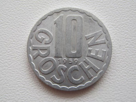 Австрія Австрия ^/--/^ Австрия 10 грошей 1959 года 19929 ^_^^^ Австрія 10 грошей 1959 19929 - фото фото фото