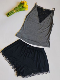 Піжами, халати Пижамы, халаты ^/--/^ Піжама Трикотажна. Мереживо. Майка/Шорти. 13/14 років. Ріст 158 см ^_^^^ Пижама Трикотажная. Мереживо. Майка/Шорты. 13/14 лет. Рост 158 см - фото фото фото