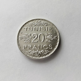 Туніс Тунис ^/--/^ 20 ФРАНКОВ 1934 ТУНИС состояние!!! серебро РЕДКАЯ ^_^^^ 1934 Туніс стан!!! срібло Рідка - фото фото фото
