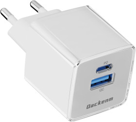 Зарядні пристрої Зарядные устройства ^/--/^ Зарядний пристрій Qackenm USB C 30 Вт, 2-портовий блок живлення USB C, швидкий зарядний пристрій PPS GaN для iPhone 17/17 Pro/iPhone Air/16/16 Pro/15/iPad/Galaxy та інших     (білий, без зарядного кабелю) *81034 ^_^^^ Зарядное устройство Qackenm USB C 30 Вт, 2-портовый блок питания USB C, быстрое зарядное устройство PPS GaN для iPhone 17/17 Pro/iPhone Air/16/16 Pro/15/iPad/Galaxy и других (белый, без зарядного кабеля) *81034 - фото фото фото
