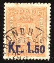Скандинавія Скандинавия ^/--/^ Норвегия 1905 гю № 63 гашеная ^_^^^ Норвегія 1905 р. No 63 гашена - фото фото фото