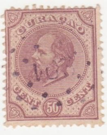Острівні держави Островные государства ^/--/^ Кюрасао  1873   г. № 6 гашеная ^_^^^ Кюрасао 1873 р. No 6 гашена - фото фото фото