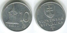 Словаччина Словакия ^/--/^ Словакия 10 геллеров 1994 г. ^_^^^ Словаччина 10 геллерів 1994 р. - фото фото фото