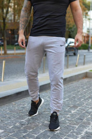 Штани Брюки ^/--/^ Брюки мужские трикотажные Nike светло-серые XXL ^_^^^ Брюки чоловічі трикотажні Nike світло-сірі XXL - фото фото фото