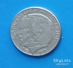Швеція Швеция ^/--/^ Швеция 1977 1 крона КМ-852 ^_^^^ Швеція 1977 1 крона - фото фото фото