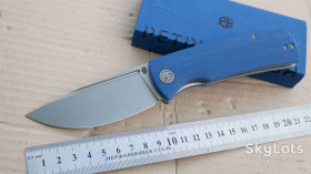 Ножі, мультітули Ножи, мультитулы ^/--/^ Petrified fish PFP /--/ 01 BMWW BELUGA, k /--/ 110 Stonewash, Micarta Blue, Ceramic Ball Bearing, Outdoor, Tactical, EDC, Liner Lock - фото фото фото
