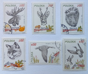 Польща Польша ^/--/^ Польша 1981 Охота, животные, гашеные ^_^^^ Польща 1981 Полювання, тварини, гашені - фото фото фото