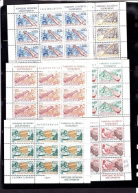 Інші країни Другие страны ^/--/^ Югославия  1977 г MNH  6 м/листов - муз. инструмнты ^_^^^ Югославія 1977 MNH 6 м/листів - муз. інструмнти - фото фото фото