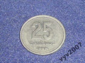 Аргентина Аргентина ^/--/^ Аргентина-1994 г.-25 сентаво ^_^^^ Аргентина-1994 р.-25 сентаво - фото фото фото