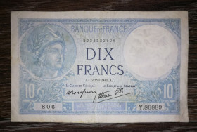 Франція Франция ^/--/^ FRANCE Франція 10 франків 5 грудня 1940 ^_^^^ Франция 10 франков 5 декабря 1940 - фото фото фото