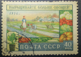 СРСР - СССР - ^/--/^ СССР 1954 Агрокультура, гашеная ^_^^^ СРСР 1954 Агрокультура, гашена - фото фото фото