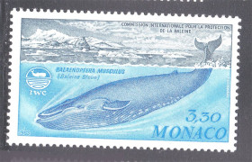 Фауна Фауна ^/--/^ Фауна . Монако 1983 г   MNH  - синий кит — самое крупное животное на Земле ^_^^^ Монако 1983 MNH - синій кит - найбільша тварина на Землі - фото фото фото