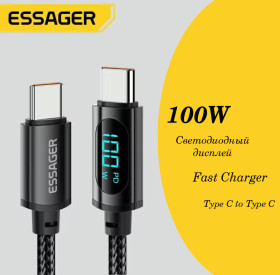Кабелі Кабели ^/--/^ Кабель зарядки Essager, 100 /--/ W с дисплеем ^_^^^ Кабель зарядки Essager, 100 /--/ W з дисплеєм - фото фото фото