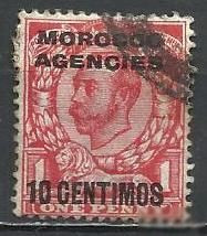 Марокко Марокко ^/--/^ Марокко брит. 1912 Король Георг V надп. валюта Испании 1 /--/ м.гаш. ^_^^^ Марокко Бріт. 1912 Король Георг V надп. валюта Іспанії 1 /--/ м.гаш. - фото фото фото