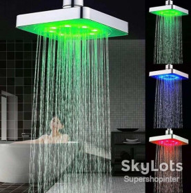 Насадки на кран, душ Насадки на кран, душ ^/--/^ Лейка насадка для душа с LED подсветкой RGB светодиодная, квадратная 150 мм LED Shower head AND XL-902 ^_^^^ Лейка насадка для душа з LED підсвічуванням RGB світлодіодна, квадратна 150 мм LED Shower head AND XL-902 - фото фото фото