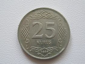 Туреччина Турция ^/--/^ Турция 25 куруш 2009 года #14962 ^_^^^ Туреччина 25 куруш 2009 року #14962 - фото фото фото