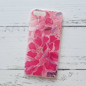 Чохли, бампера Чехлы, бампера ^/--/^ Чохол для iPhone 7 Plus, iPhone 8 Plus силіконовий, квітковий принт, рожевий ^_^^^ Чехол для iPhone 7 Plus, iPhone 8 Plus силиконовый, цветочный принт, розовый - фото фото фото