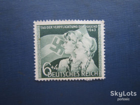 Третій Рейх (-) Третий Рейх (-) ^/--/^ Марка Німеччина Рейх 1943 День клятви молоді Гітлеру MH ^_^^^ Марка Германия Рейх 1943 День клятвы молодежи Гитлеру MH - фото фото фото