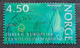 Скандинавія Скандинавия ^/--/^ Норвегия 1994 г - Технологическое сотрудничество EUREKA в Европе, гаш ^_^^^ Норвегія 1994 р - Технологічне співробітництво EUREKA в Європі, гаш - фото фото фото