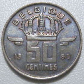 Бельгія Бельгия ^/--/^ Бельгія 50 сантимів 1980 року Belgique 42479 ^_^^^ Бельгия 50 сантимов 1980 года Belgique 42479 - фото фото фото