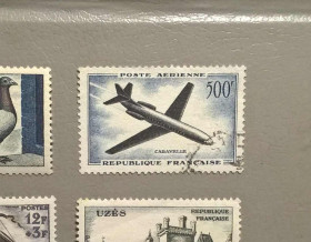 Франція Франция ^/--/^ Франция Транспорт Самолет 1957 ^_^^^ Франція Транспорт Літак 1957 - фото фото фото