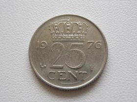 Нідерланди Нидерланды ^/--/^ Нидерланды 25 центов 1976 года 23303 ^_^^^ Нідерланди 25 центів 1976 року 23303 - фото фото фото