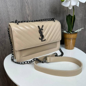 Сумки Сумки ^/--/^ Стильна жіноча невелика сумка, клатч YSL на ланцюжку, невелика сумка з віночком брелоком чорна люкс  ^_^^^ Стильная женская небольшая сумка, клатч YSL на цепочке, небольшая сумка с венчиком брелоком черная люкс - фото фото фото