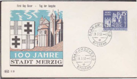 Інше Другое ^/--/^ Saarland 1957 ГОРОД МЕРЦИГ 100 ЛЕТ ГЕРБ ГЕРАЛЬДИКА ИСТОРИЯ ТРАДИЦИИ ОБЫЧАИ КУЛЬТУРА КПД Mi.401 ^_^^^ Saarland 1957 МІР МЕРЦІГ 100 РОКІВ ГЕРБ ГЕРАЛЬДИКА ІСТОРІЯ ТРАДИЦІЇ Звичаю КУЛЬТУРА КПД Mi.401 - фото фото фото
