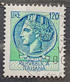 Італія, Ватикан Италия, Ватикан ^/--/^ Италия 1977 г - Монета Сиракуз, гаш ^_^^^ 1977 — Монета Сіракуз, гаш - фото фото фото