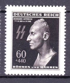 Третій Рейх (-) Третий Рейх (-) ^/--/^ Богемия и Моравия , Рейх  1943 г MNH  - Гейдрих ^_^^^ Богемія і Моравія, Рейх 1943 р MNH - Гейдріх - фото фото фото