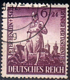 Третій Рейх (-) Третий Рейх (-) ^/--/^ 1942 - Рейх - 400 років смерті П.Хенлейна Mi.819 _гаш _2,0 € ^_^^^ 1942 - Рейх - 400 лет смерти П.Хенлейна Mi.819 _гаш _2,0 € - фото фото фото