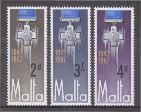 Мальта Мальта ^/--/^ Мальта 1967 ГЕОРГИЕВСКИЙ КРЕСТ МЕДАЛЬ ОРДЕН НАГРАДА НАГРАДНОЙ ЗНАК ОТЛИЧИЯ 25 ЛЕТ Mi.350-352** MNH ^_^^^ МЕДАЛЬ ОРДЕН НАГОРОДНИЙ ЗНАК ВІДЛИЧЧІ 25 РОКІВ Mi.350-352** MNH - фото фото фото