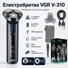 Електробритви Электробритвы ^/--/^ Аккумуляторная электробритва водонепроницаемая, от USB, VGR V-310, Черная / Беспроводная бритва электрическая ^_^^^ Акумуляторна електробритва водонепроникна, від USB, VGR V-310, Чорна / Бездротова бритва електрична - фото фото фото