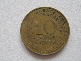 Франція Франция ^/--/^ Франция 10 сантимов 1989 года 15974 ^_^^^ Франція 10 сантимів 1989 15974 - фото фото фото
