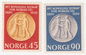 Скандинавія Скандинавия ^/--/^ Норвегия 1959 г.№ 445‑446 ** серия ^_^^^ Норвегія 1959 р. No 445-446 ** серія - фото фото фото