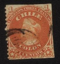 Південна Америка Южная Америка ^/--/^ ЧИЛИ 1867 г.№ 14 гашеная ^_^^^ 1867 р. No 14 гашена - фото фото фото