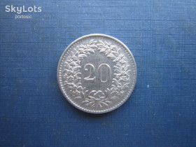 Швейцарія Швейцария ^/--/^ Монета 20 раппен Швейцарія 1965 ^_^^^ Монета 20 раппен Швейцария 1965 - фото фото фото