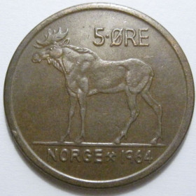 Норвегія Норвегия ^/--/^ Норвегія 5 ере 1964 року 41518 ^_^^^ Норвегия 5 эре 1964 года 41518 - фото фото фото