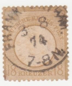 Німеччина до  року Германия до  года ^/--/^ Германия  ( империя) 1872 г. №  28 гашеная ^_^^^ Німеччина (імперія) 1872 р. No 28 гашена - фото фото фото