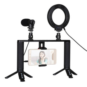 Акумулятори Аккумуляторы ^/--/^ Комплект блогера Puluz PKT /--/ 3028 4 /--/ в /--/ 1 (кільцеве світло, кріплення, тримач для телефону, мікрофон) ^_^^^ Комплект блогера Puluz PKT /--/ 3028 4 /--/ в /--/ 1 (кольцевой свет, крепление, держатель для телефона, микрофон) - фото фото фото