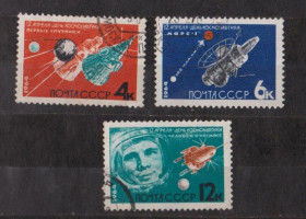 СРСР - СССР - ^/--/^ ДЕНЬ КОСМОНАВТИКИ = СССР - СРСР = 1964 р. = гаш.  &amp; ^_^^^ День космонавтики = СРСР - СРСР = 1964 р. = гаш. &amp; - фото фото фото