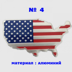 Наліпки, емблеми Наклейки, эмблемы ^/--/^ Наклейка на авто или мото Флаг Америка № 4 алюминиевые ^_^^^ Наклейка на авто або мото Прапор Америка No 4 алюмінієві - фото фото фото