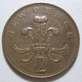 Єлизавета II (після ) Елизавета II (после ) ^/--/^ Велика Британія 2 нових пенса 1971 року 40469 ^_^^^ Великобритания 2 новых пенса 1971 года 40469 - фото фото фото