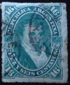 Південна Америка Южная Америка ^/--/^ Аргентина 1858  г. № 38 гашеная ^_^^^ Аргентина 1858 р. No 38 гашена - фото фото фото