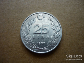 Туреччина Турция ^/--/^ Турция 25 лир 1987   зл/т /--/ 0,7 ^_^^^ Туреччина 25 лір 1987 зл/т /--/ 0,7 - фото фото фото